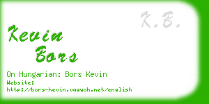 kevin bors business card